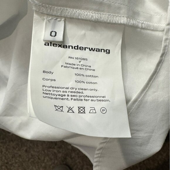 NWT Alexander Wang Ruched Bandeau Open Front Shirt in Bright White size 0 - Picture 7 of 9